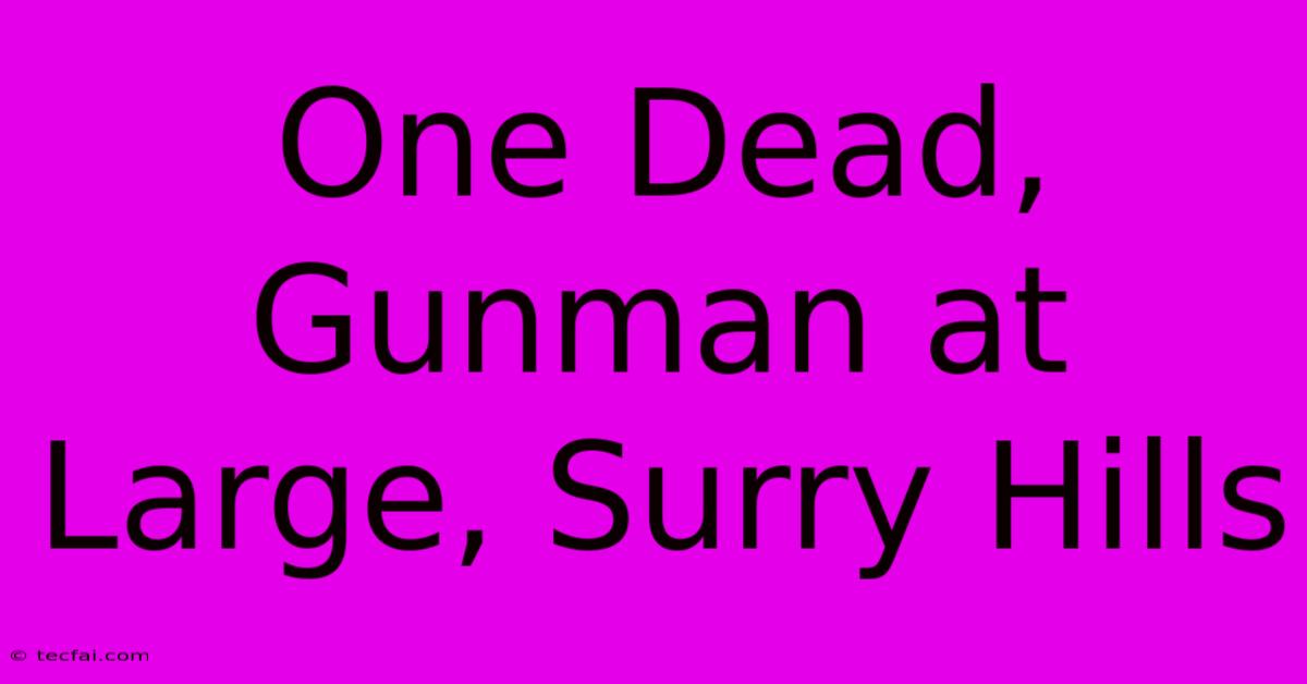 One Dead, Gunman At Large, Surry Hills