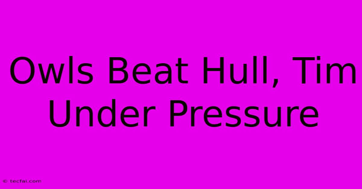 Owls Beat Hull, Tim Under Pressure