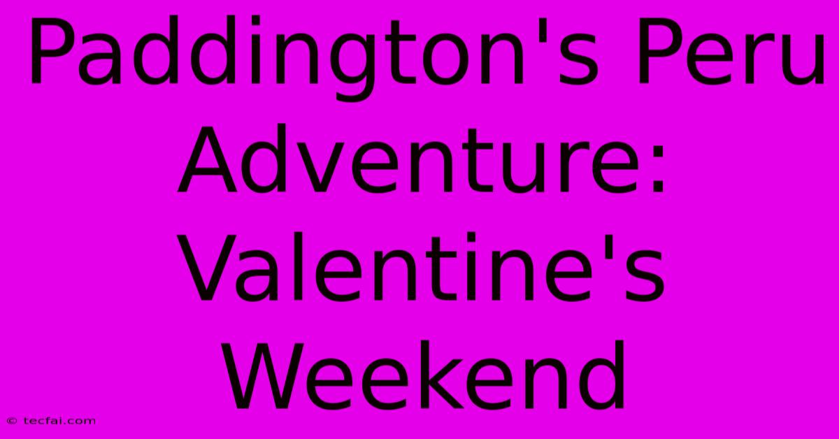 Paddington's Peru Adventure: Valentine's Weekend