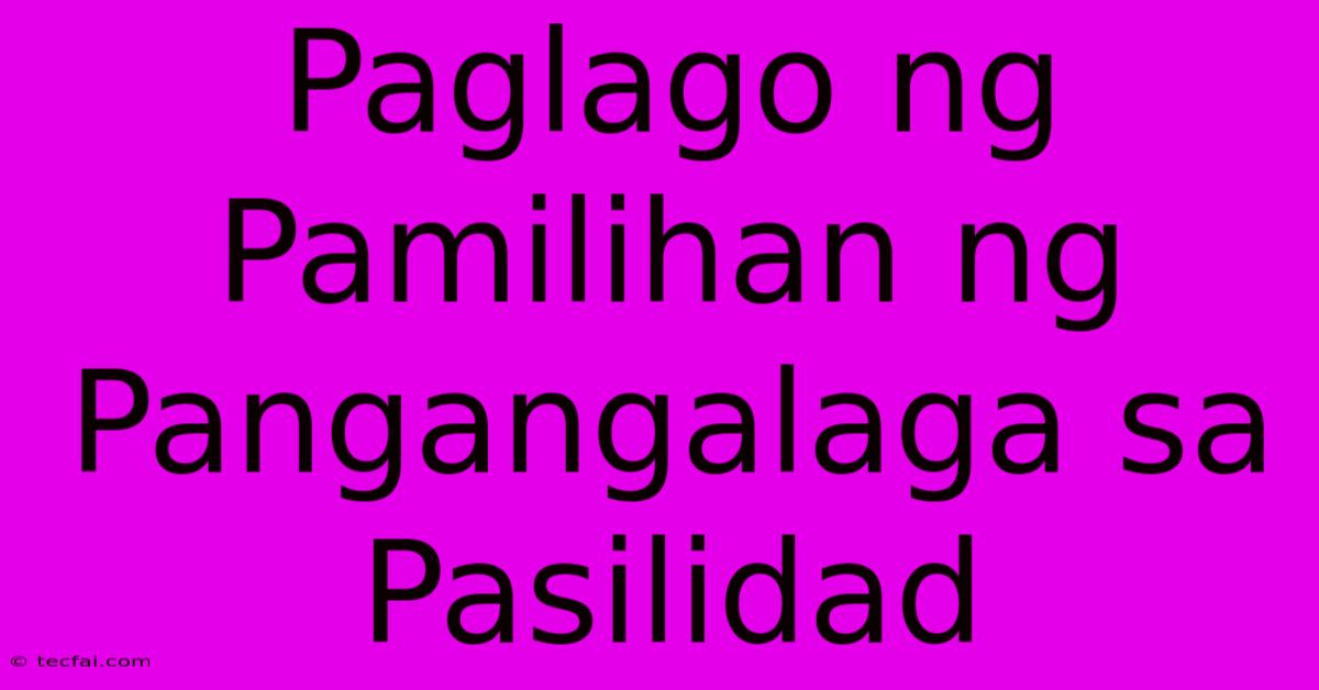 Paglago Ng Pamilihan Ng Pangangalaga Sa Pasilidad