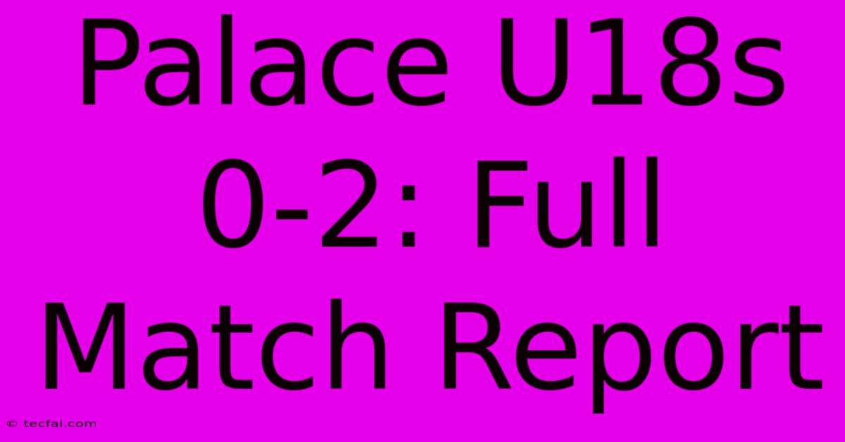 Palace U18s 0-2: Full Match Report