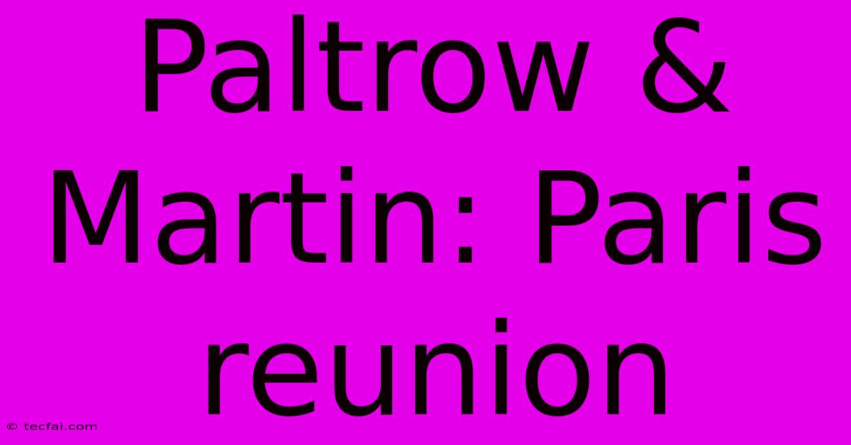 Paltrow & Martin: Paris Reunion