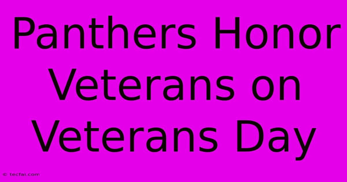 Panthers Honor Veterans On Veterans Day