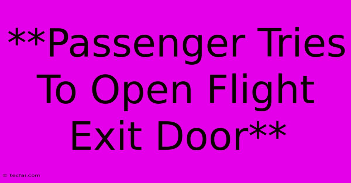 **Passenger Tries To Open Flight Exit Door**