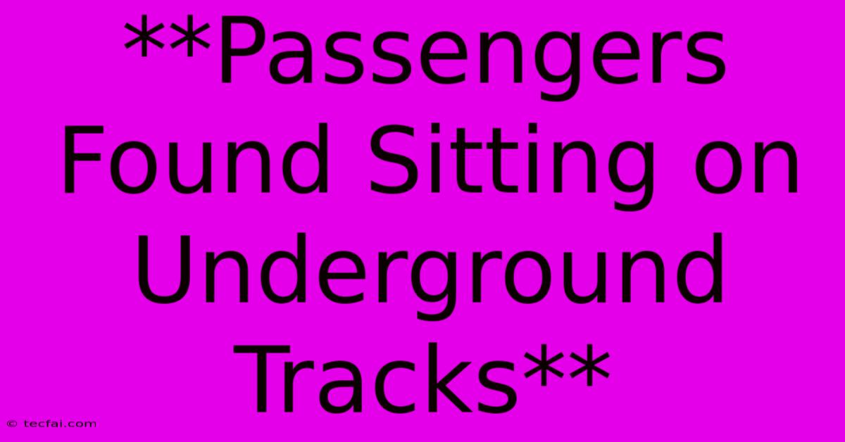 **Passengers Found Sitting On Underground Tracks**