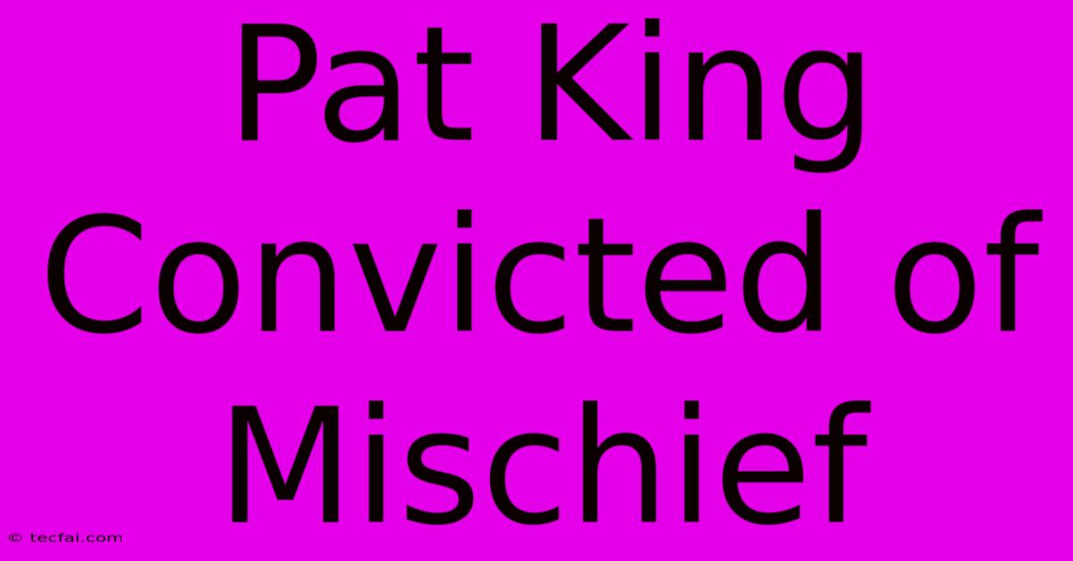 Pat King Convicted Of Mischief