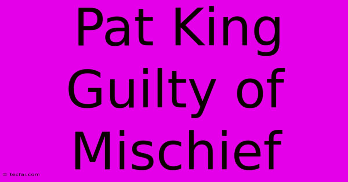 Pat King Guilty Of Mischief