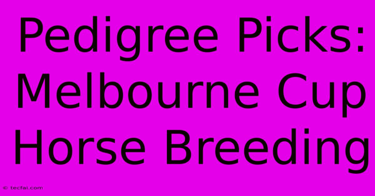 Pedigree Picks: Melbourne Cup Horse Breeding 