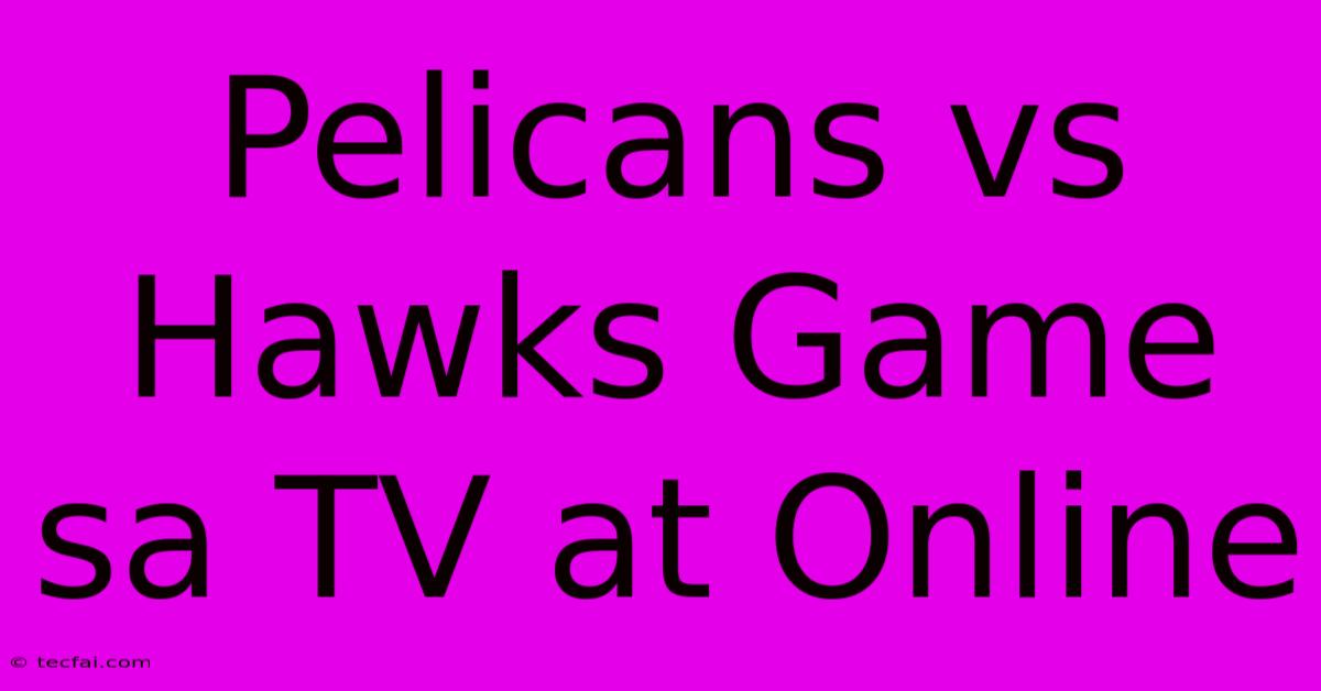 Pelicans Vs Hawks Game Sa TV At Online