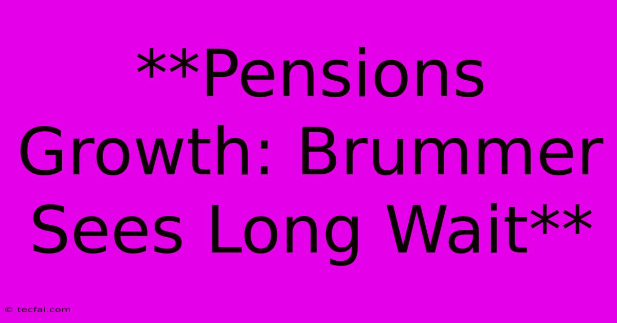 **Pensions Growth: Brummer Sees Long Wait** 