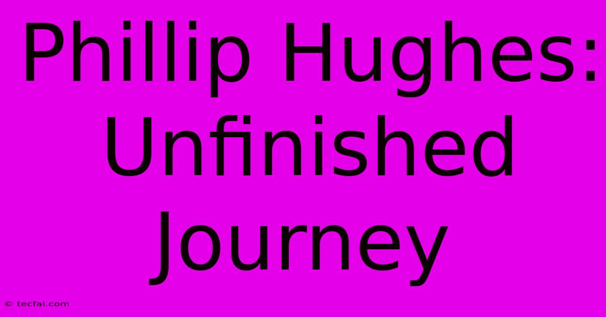 Phillip Hughes: Unfinished Journey