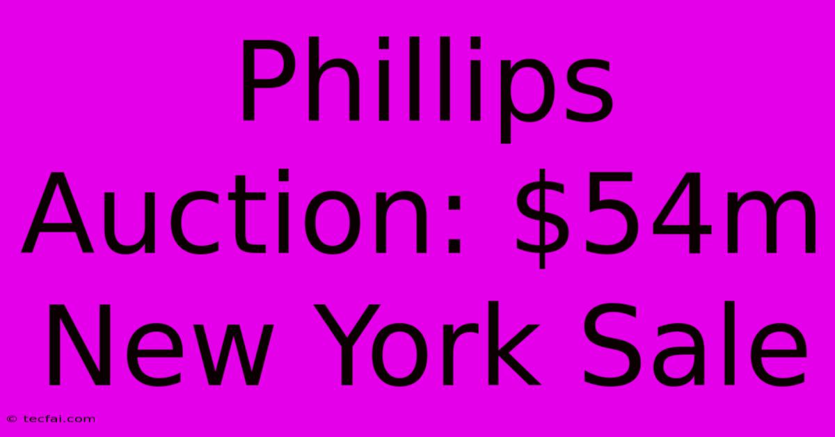 Phillips Auction: $54m New York Sale