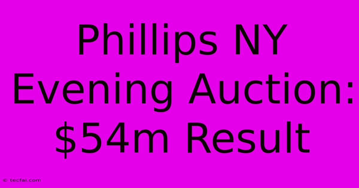 Phillips NY Evening Auction: $54m Result