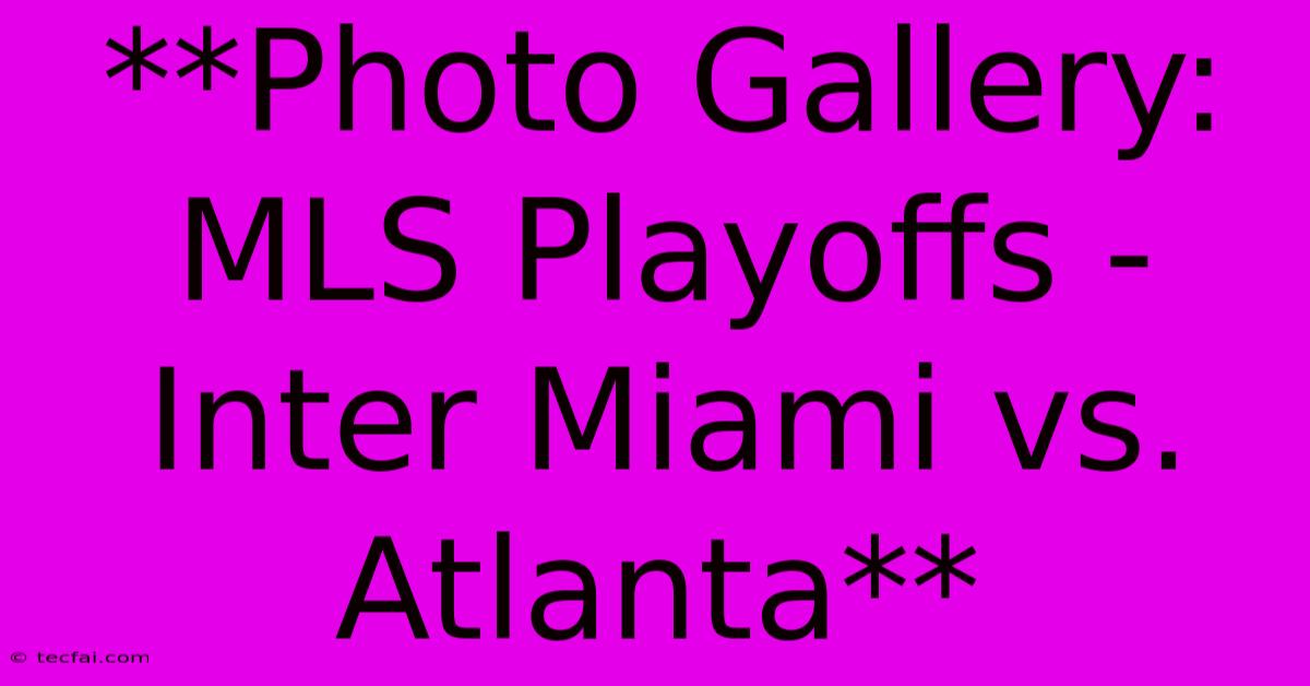 **Photo Gallery: MLS Playoffs - Inter Miami Vs. Atlanta**