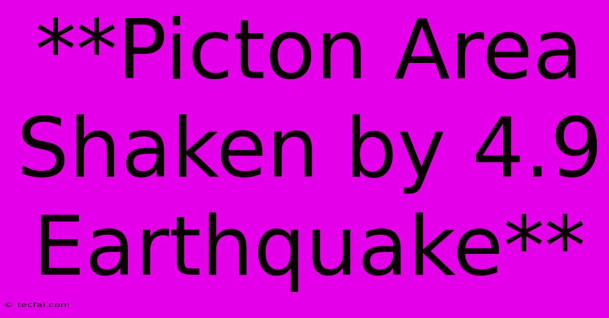 **Picton Area Shaken By 4.9 Earthquake**