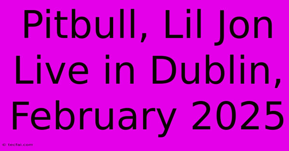 Pitbull, Lil Jon Live In Dublin, February 2025