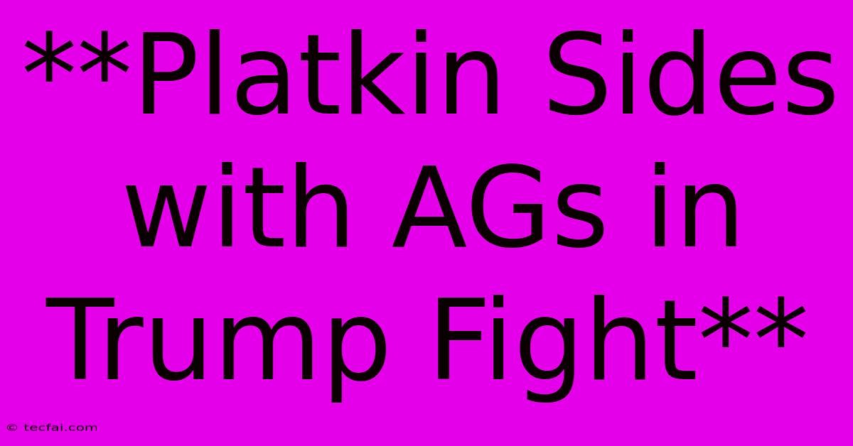 **Platkin Sides With AGs In Trump Fight**