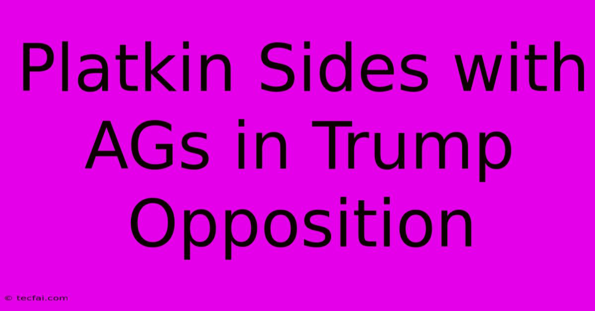 Platkin Sides With AGs In Trump Opposition