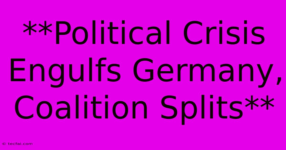 **Political Crisis Engulfs Germany, Coalition Splits**