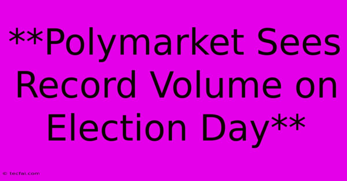 **Polymarket Sees Record Volume On Election Day**