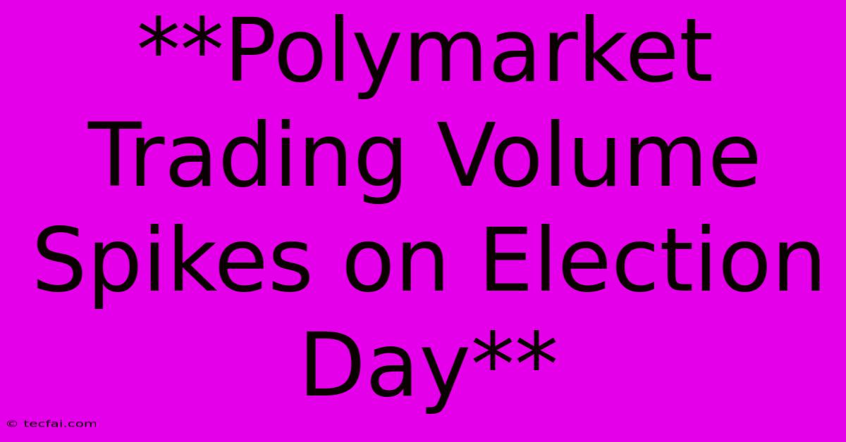 **Polymarket Trading Volume Spikes On Election Day** 