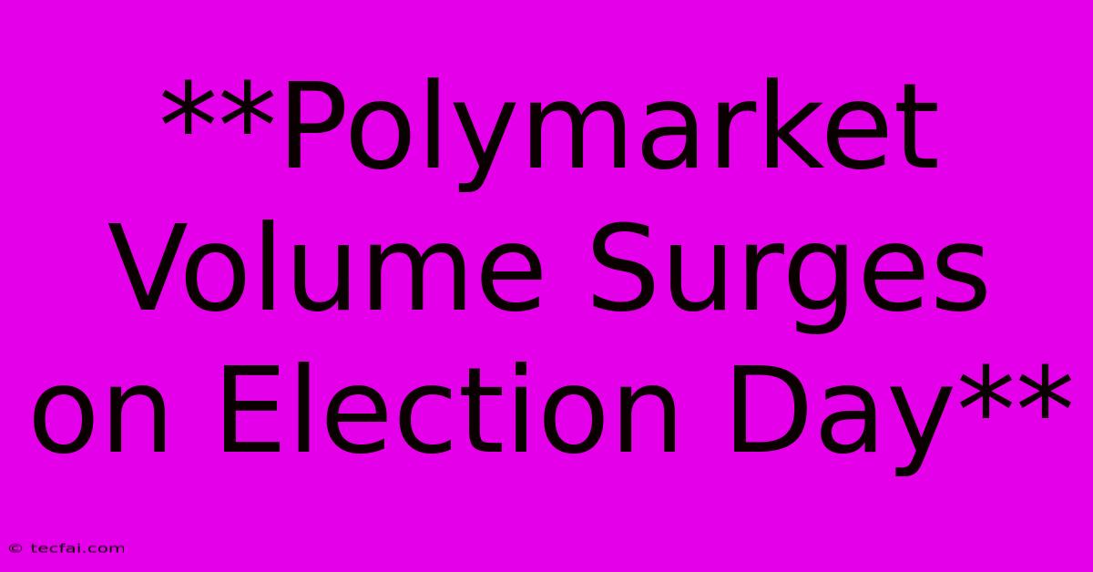 **Polymarket Volume Surges On Election Day**