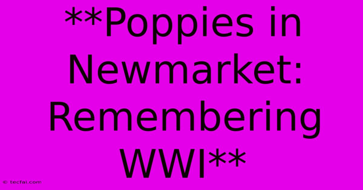 **Poppies In Newmarket: Remembering WWI**