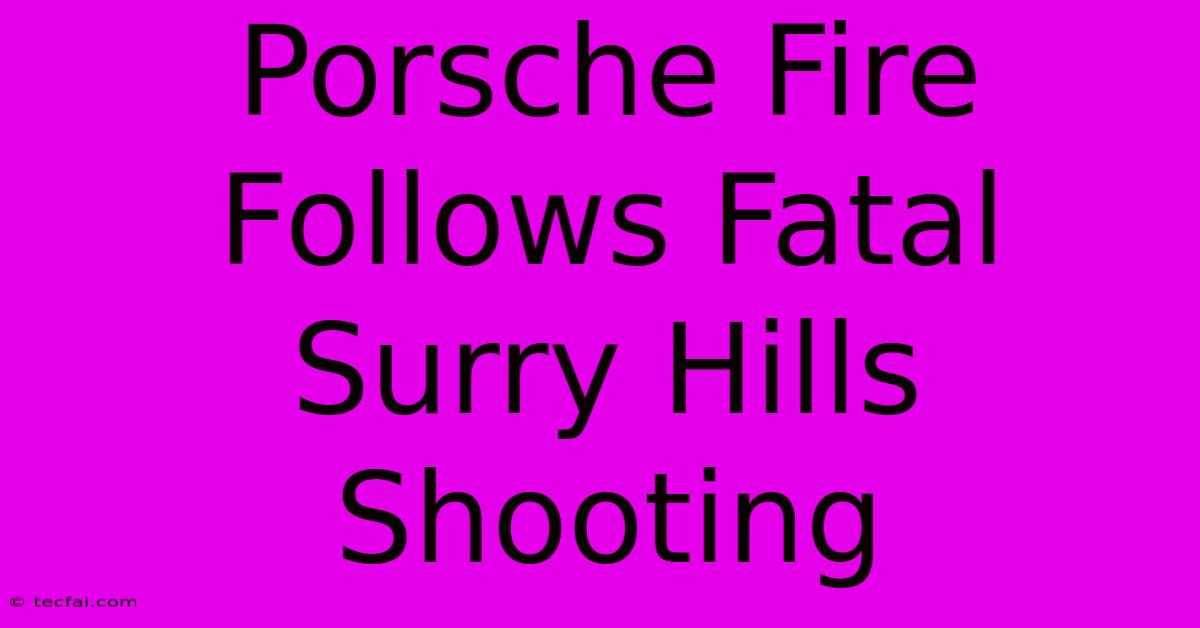 Porsche Fire Follows Fatal Surry Hills Shooting