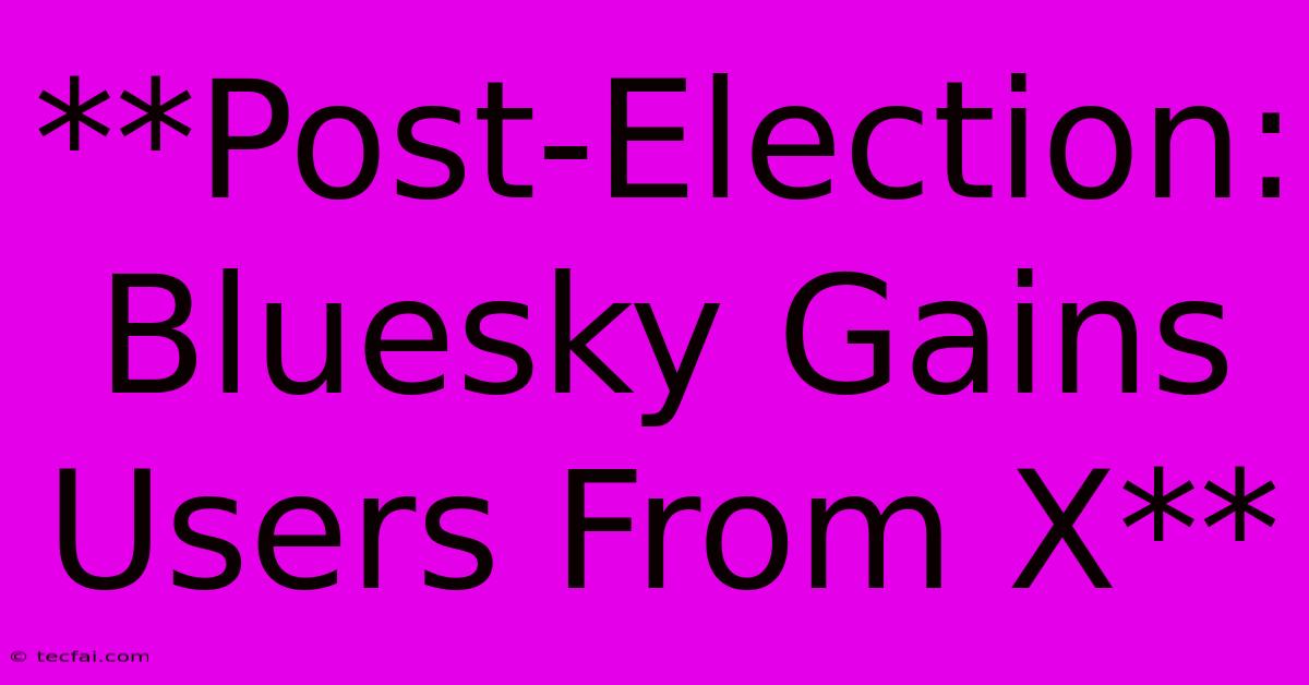 **Post-Election: Bluesky Gains Users From X**