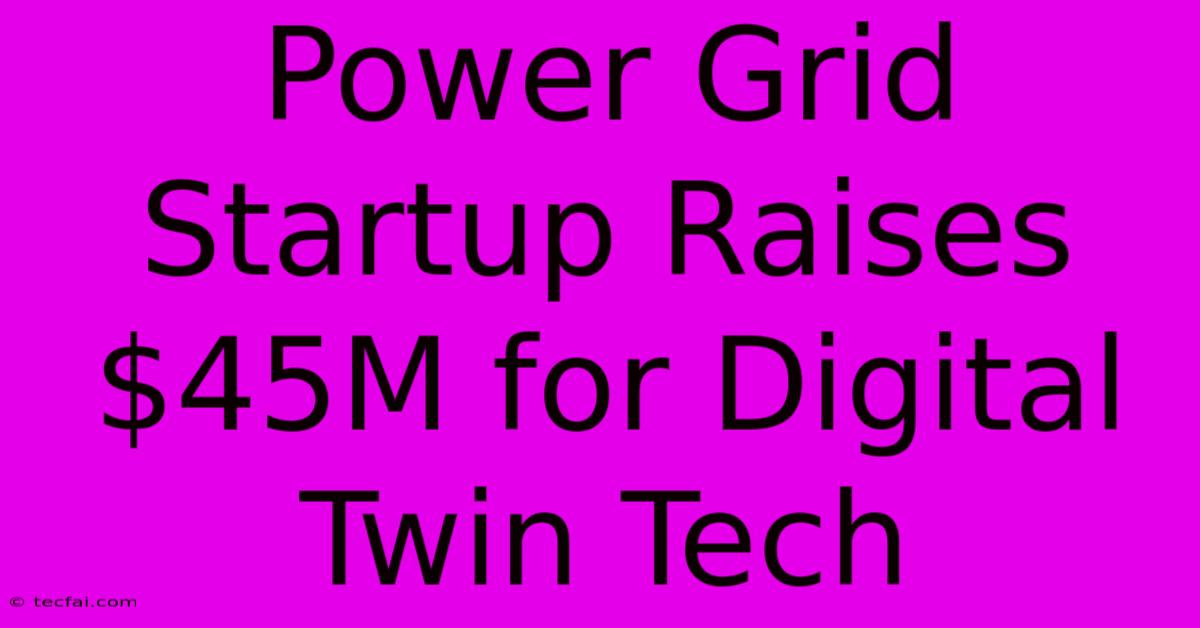 Power Grid Startup Raises $45M For Digital Twin Tech 