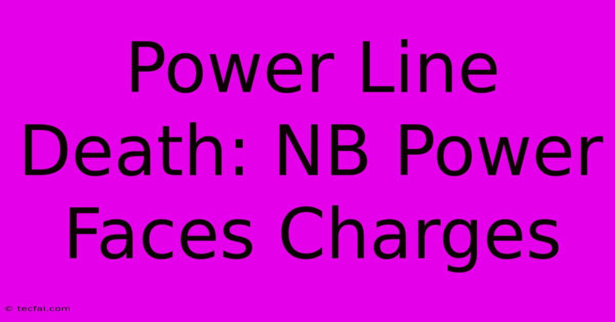 Power Line Death: NB Power Faces Charges