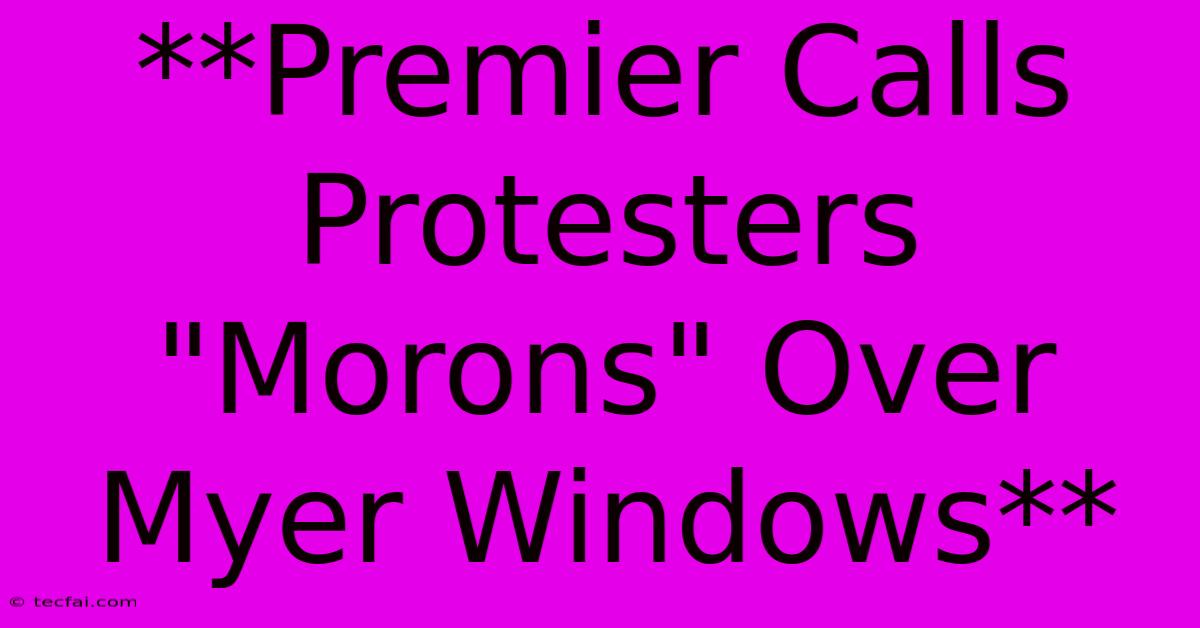 **Premier Calls Protesters 