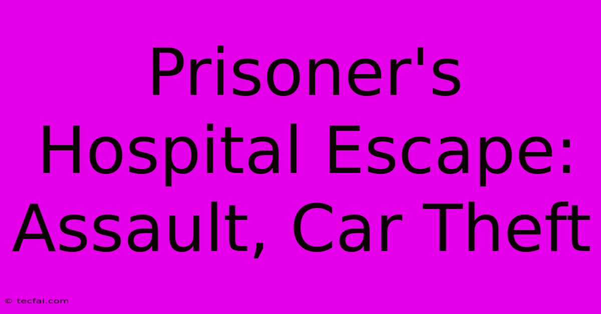 Prisoner's Hospital Escape: Assault, Car Theft