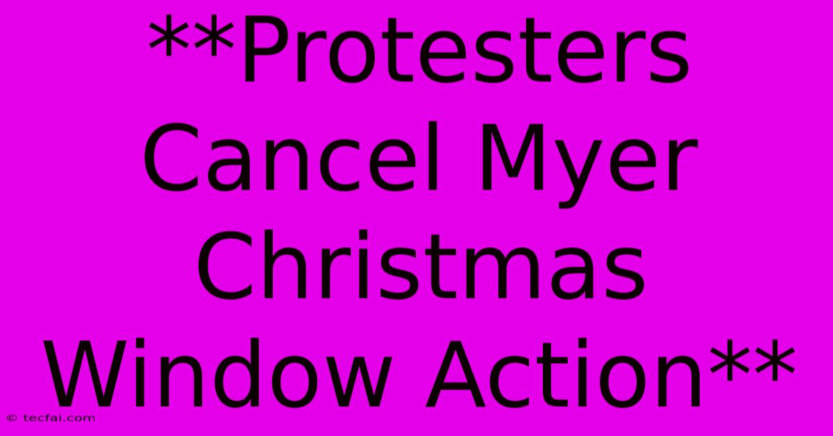 **Protesters Cancel Myer Christmas Window Action**