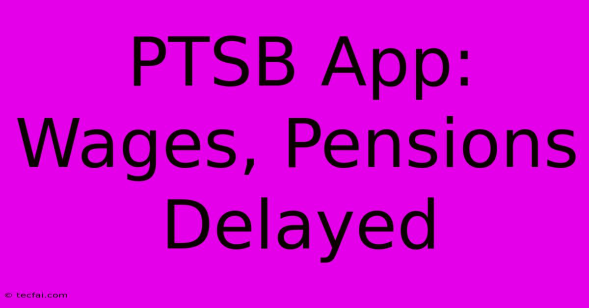 PTSB App: Wages, Pensions Delayed