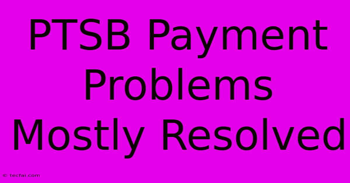 PTSB Payment Problems Mostly Resolved