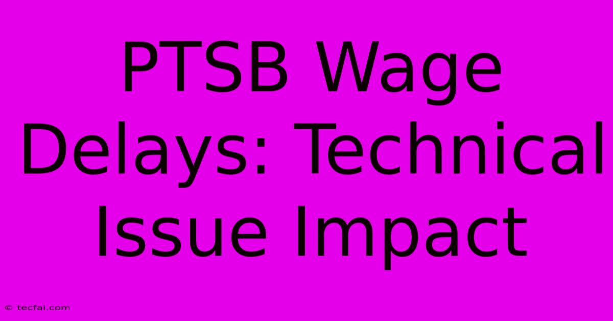 PTSB Wage Delays: Technical Issue Impact