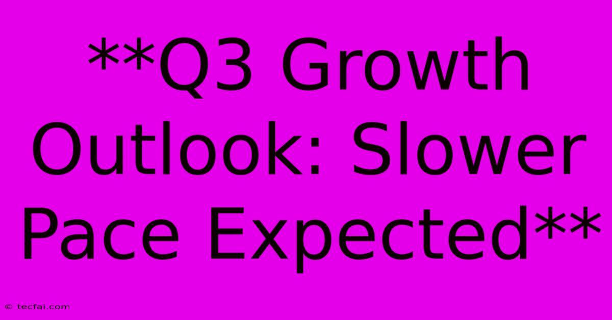 **Q3 Growth Outlook: Slower Pace Expected**