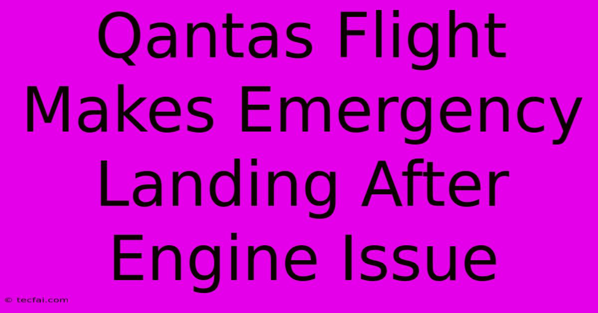 Qantas Flight Makes Emergency Landing After Engine Issue