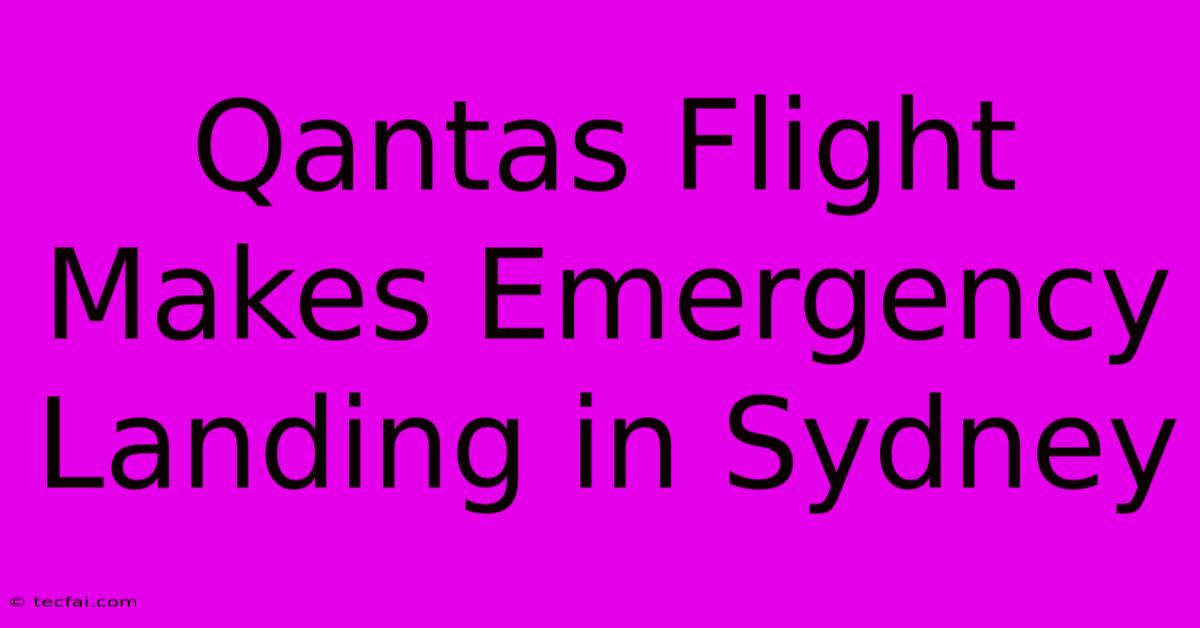 Qantas Flight Makes Emergency Landing In Sydney