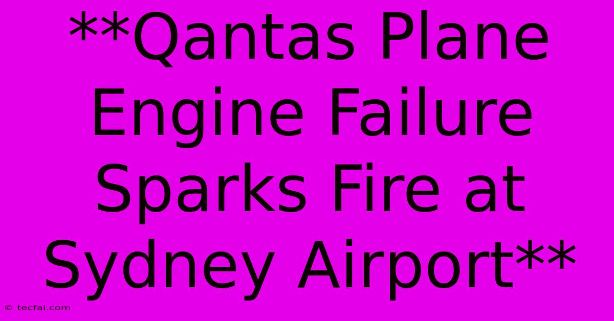 **Qantas Plane Engine Failure Sparks Fire At Sydney Airport**