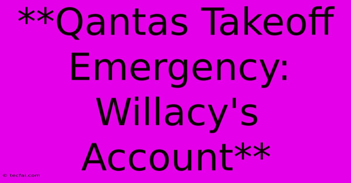 **Qantas Takeoff Emergency: Willacy's Account**