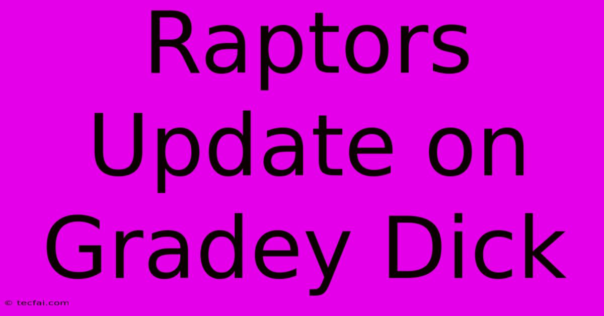 Raptors Update On Gradey Dick