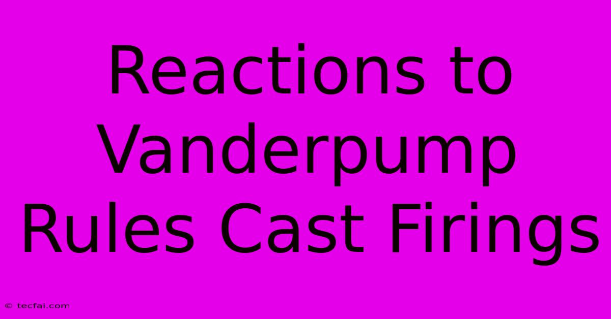 Reactions To Vanderpump Rules Cast Firings