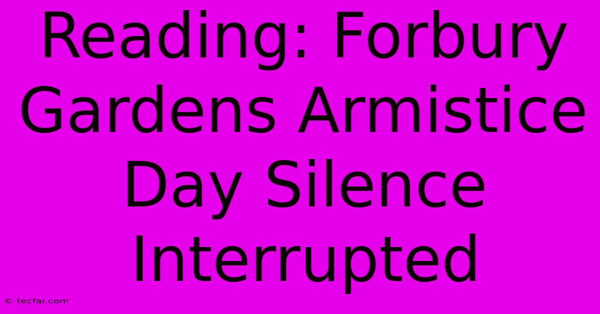 Reading: Forbury Gardens Armistice Day Silence Interrupted