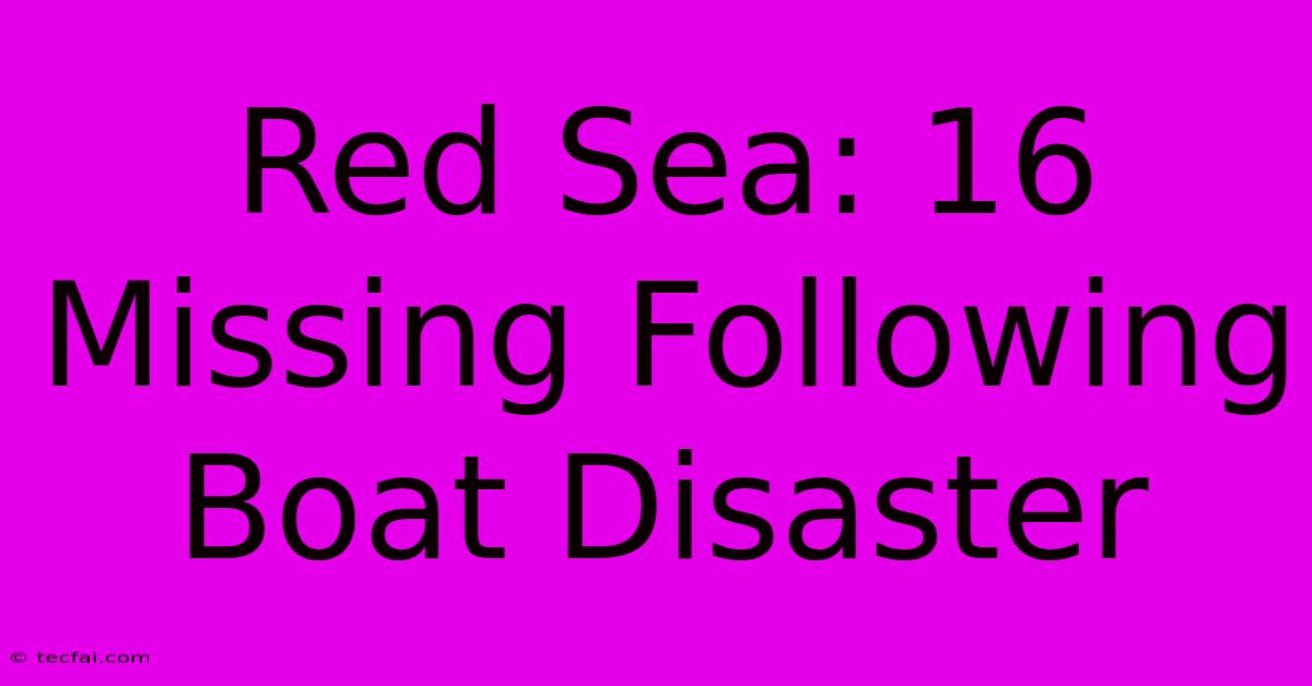 Red Sea: 16 Missing Following Boat Disaster