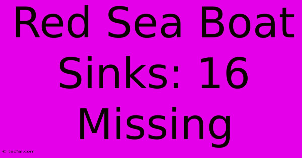 Red Sea Boat Sinks: 16 Missing