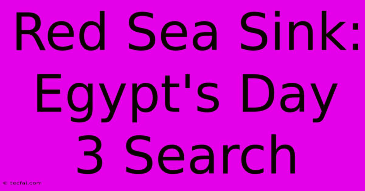 Red Sea Sink: Egypt's Day 3 Search