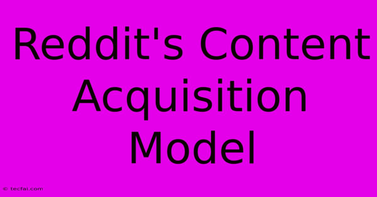 Reddit's Content Acquisition Model