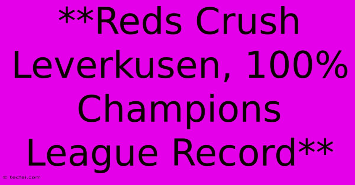 **Reds Crush Leverkusen, 100% Champions League Record**